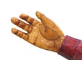 Painted wooden hand isolated Royalty Free Stock Photo