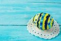 ÃÂand-painted yellow Easter egg Royalty Free Stock Photo