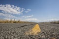 Yellow road center line, Salt Lake City Royalty Free Stock Photo