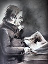 John Thomas Smith- Joseph Mallord William Turner -Undated graphite and watercolour on paper
