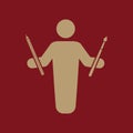 The painter avatar icon. Artist and craftsman symbol. Flat