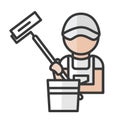 Painter avatar. Man working. Profile user, person. People icon. Vector illustration