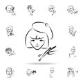 painter avatar sketch style icon. Detailed set of profession in sketch style icons. Premium graphic design. One of the collection