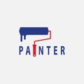 Painter Brush Logo Design Template.