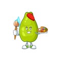 Painter cute papaya on a white background Royalty Free Stock Photo