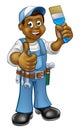 Black Painter Decorator Cartoon Character Royalty Free Stock Photo