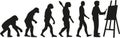 Painter evolution vector Royalty Free Stock Photo