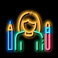 Painter Human Talent neon glow icon illustration