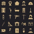 Painter icons set, simple style