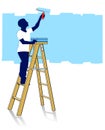 Painter on ladder