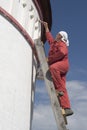 Painter on ladder Royalty Free Stock Photo