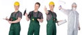 Painter man and construction worker in a protective suit Royalty Free Stock Photo