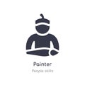 painter outline icon. isolated line vector illustration from people skills collection. editable thin stroke painter icon on white Royalty Free Stock Photo