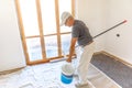 Painter with bucket Royalty Free Stock Photo