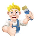 Painter with paintbrush Royalty Free Stock Photo