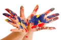 Painter's color hand Royalty Free Stock Photo