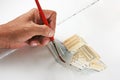 Painter`s hand Royalty Free Stock Photo