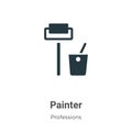 Painter vector icon on white background. Flat vector painter icon symbol sign from modern professions collection for mobile