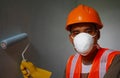 Painter worker wearing safety work on job Royalty Free Stock Photo
