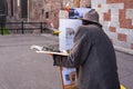Painter working in the street