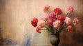 Painterly Carnation Arrangement With Illusionistic Detail