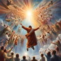 painterly image of revelation rapture of the return of Christ to earth.