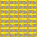 Painterly irregular weave grid vector seamless pattern background. Organic yellow grey woven backdrop. Criss cross