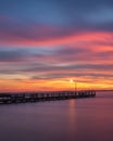 Painterly sunset over fishing pier