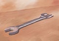 Painterly Wrench Spanner Royalty Free Stock Photo