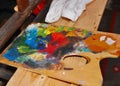 Painters artist artwork oilpaint colors pelette tool detail in atelier