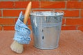 Painters bucket and brush