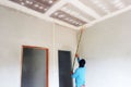 Painters are painting the ceiling of a new home Royalty Free Stock Photo