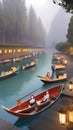 This is a painting accompanying an ancient Chinese poem on the Dragon Boat Festival Royalty Free Stock Photo