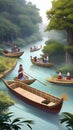 This is a painting accompanying an ancient Chinese poem on the Dragon Boat Festival Royalty Free Stock Photo