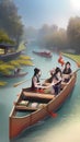 This is a painting accompanying an ancient Chinese poem on the Dragon Boat Festival Royalty Free Stock Photo