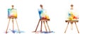 painting art easel stand ai generated watercolor