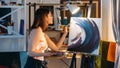 painting art inspired female artist in workshop