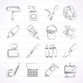 Painting and art object icons Royalty Free Stock Photo