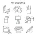 painting and art. set of black icons in flat style Royalty Free Stock Photo