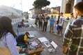 Ambulant spray painter near Colosseum 