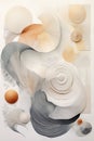 Painting of assortment of objects in the style of soft and airy compositions.Generative AI