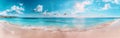 A Painting of a Beach With Blue Water and Clouds Royalty Free Stock Photo