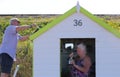 Painting beach hut