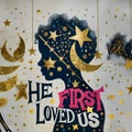 He First Loved Us - A Painting Of A Woman With Stars And A Moon