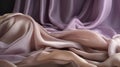 a painting of a bed with a purple and beige comforter
