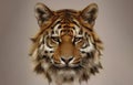Painting of bengal tiger on beige background