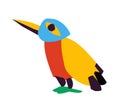 Kingfisher, brightly colored tropical birds craft