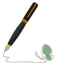 Painting of a black fountain pen vector or color illustration Royalty Free Stock Photo