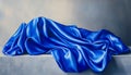 A painting of a blue cloth draped over a table Royalty Free Stock Photo