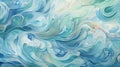 A painting of blue and green waves on a white background Royalty Free Stock Photo